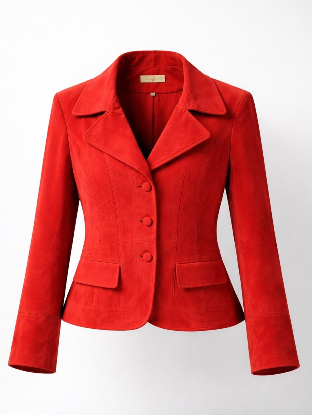Wilsons Leather Red Suede Single-Breasted Blazer